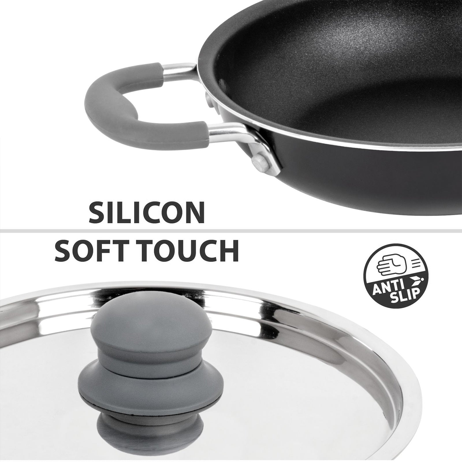 BRUNNER Ensemble d'ustensiles de cuisine de camping Flavor 7+1 22 cm Casserole de cuisine extérieure Poêle Alu