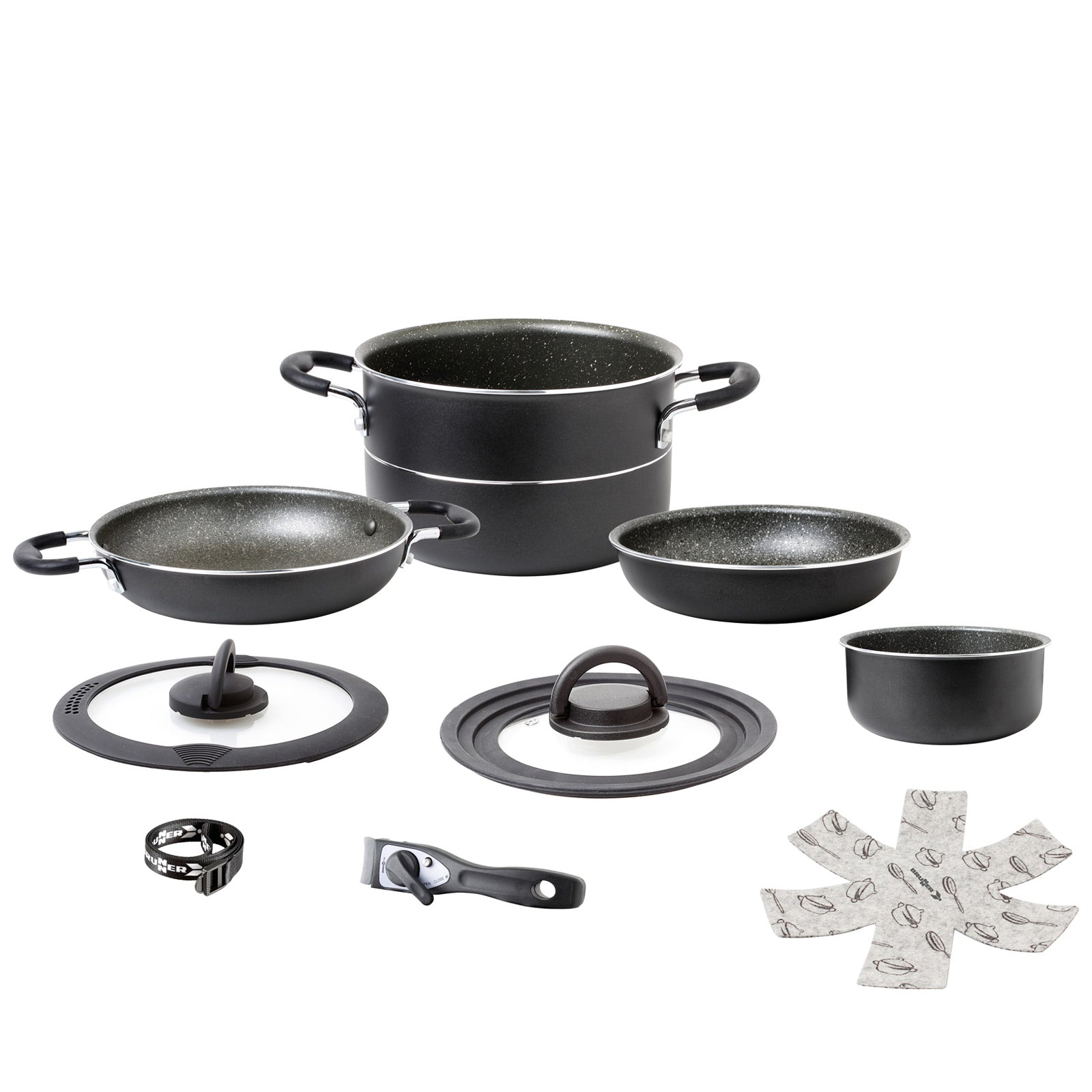 BRUNNER Set de cuisine en aluminium Pirate Ø24 Camping Ustensiles de cuisine d'extérieur Casserole Poêle