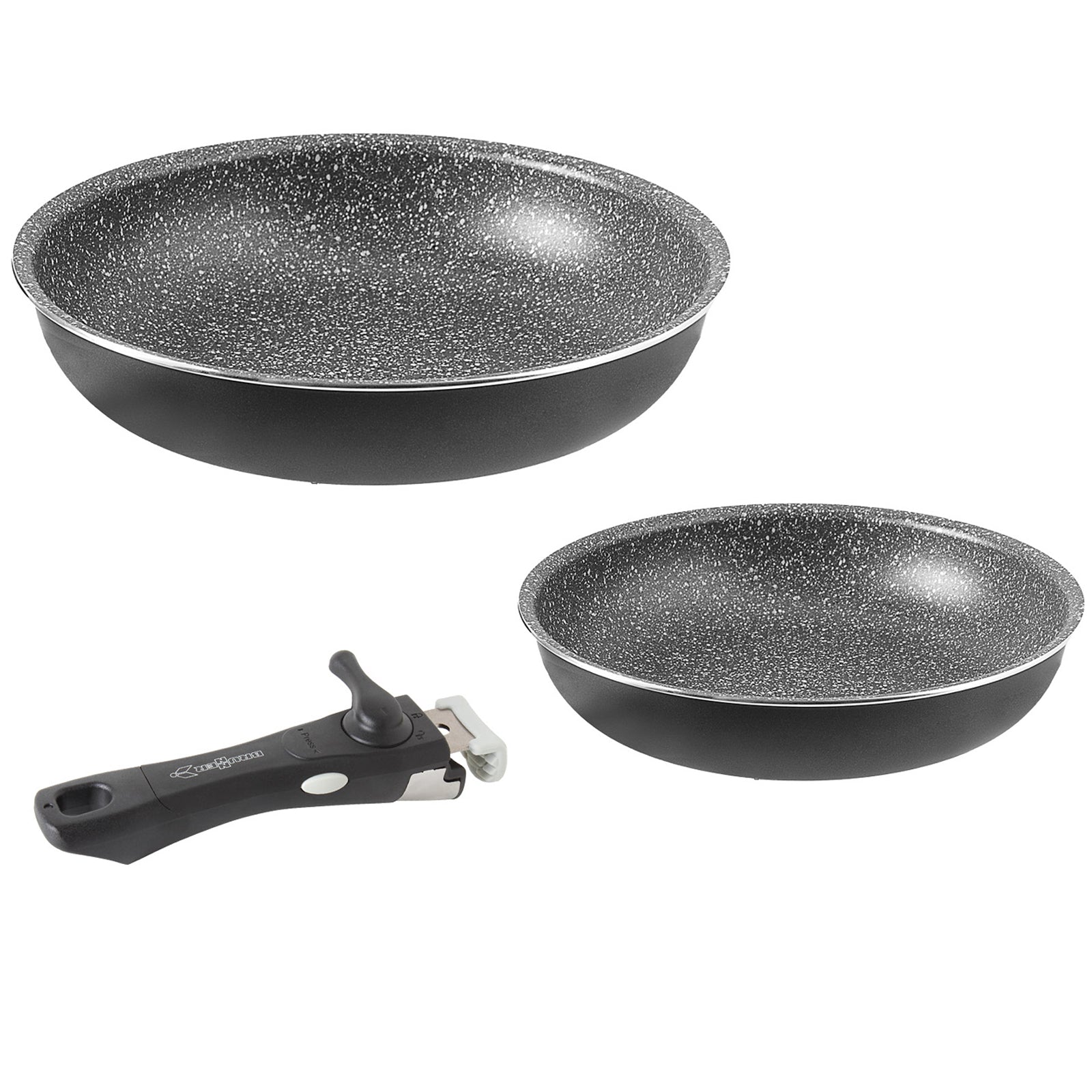 BRUNNER Pan Set Pirate Pan 3 Stone Rock Outdoor Camping Frying Pan Ø22/28 cm