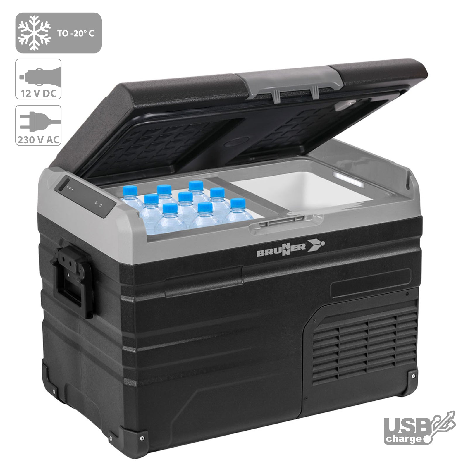 BRUNNER Kompressor Kühlbox Polarys Freeze DZ 45 L Auto Camping 12/24V 100-240V