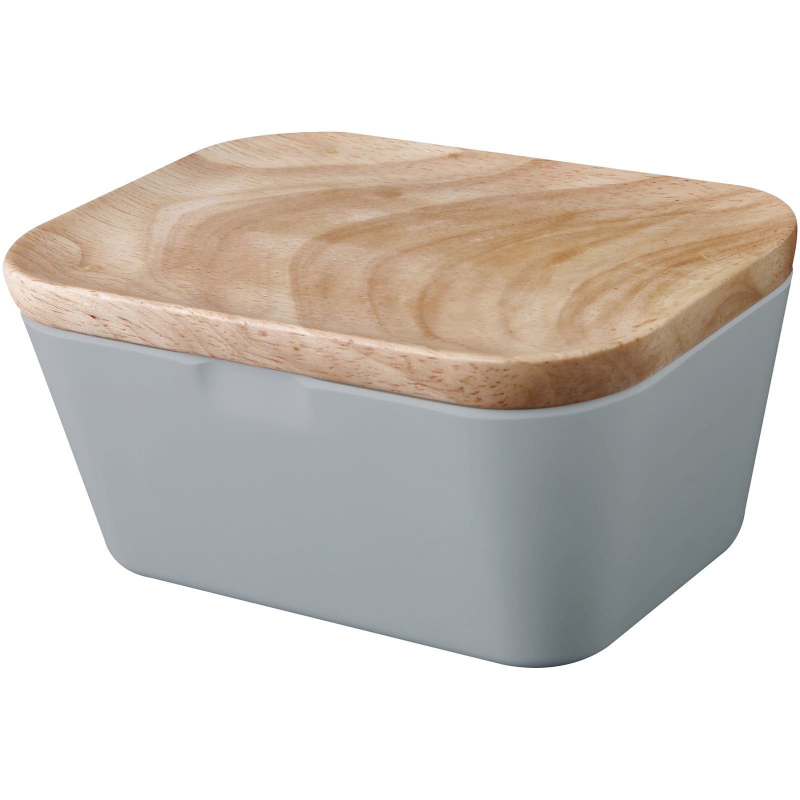 BRUNNER Melamine Butter Dish Butter Bowl Container Wooden Board Lid Square