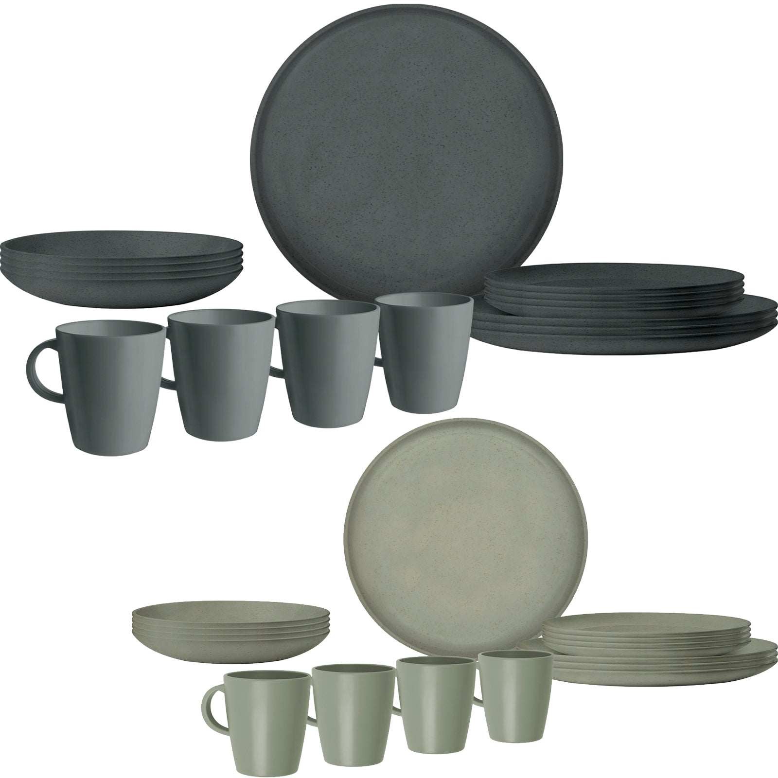 BRUNNER Ensemble de vaisselle de camping Boîte à lunch RPET Tierra Assiette de camping Bol 12 pièces