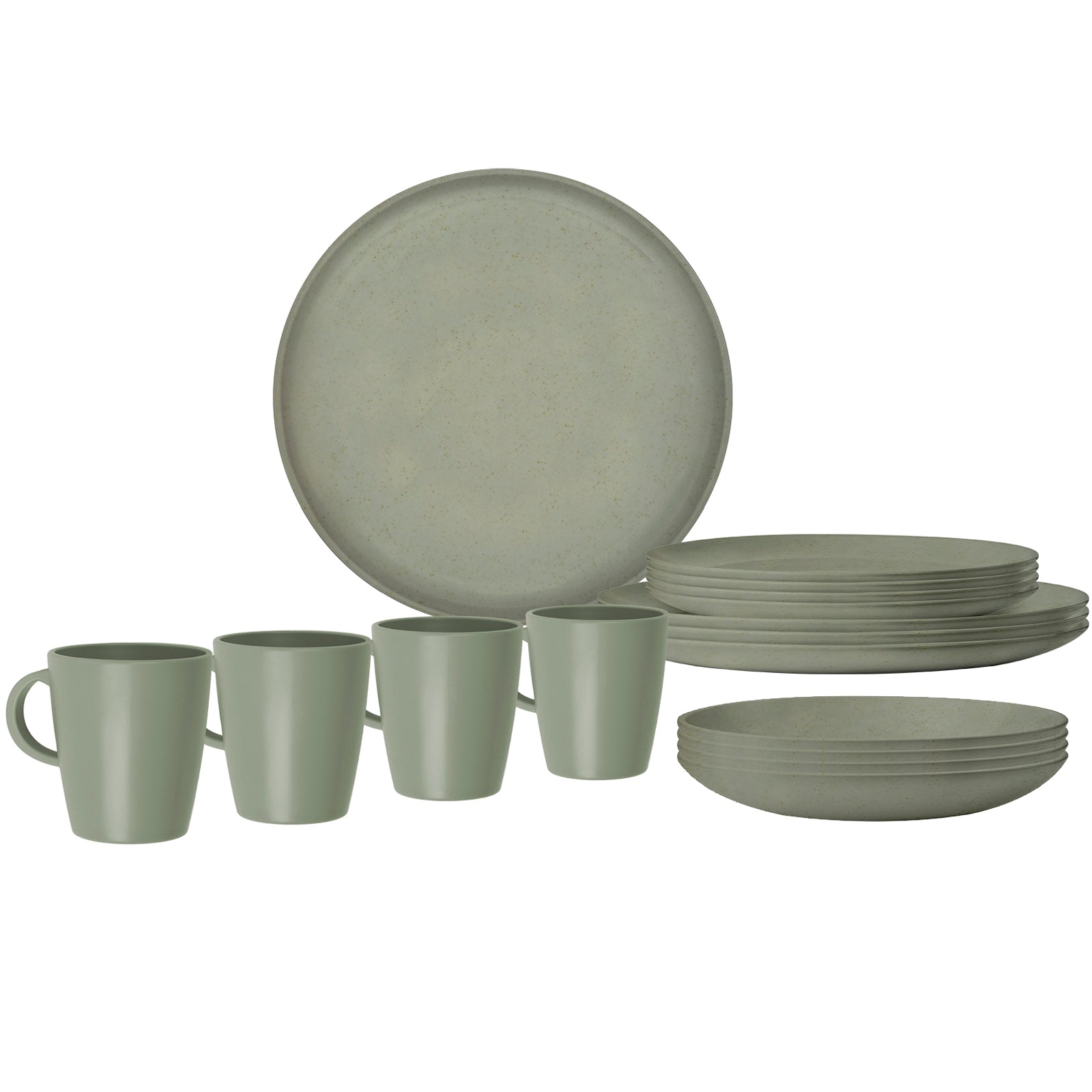 BRUNNER Ensemble de vaisselle de camping Boîte à lunch RPET Tierra Assiette de camping Bol 12 pièces