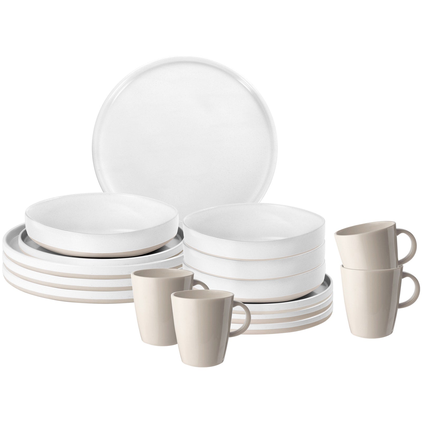BRUNNER Melamin Ess Geschirr Set Lunch Box 16-teilig Camping Reise Teller Becher