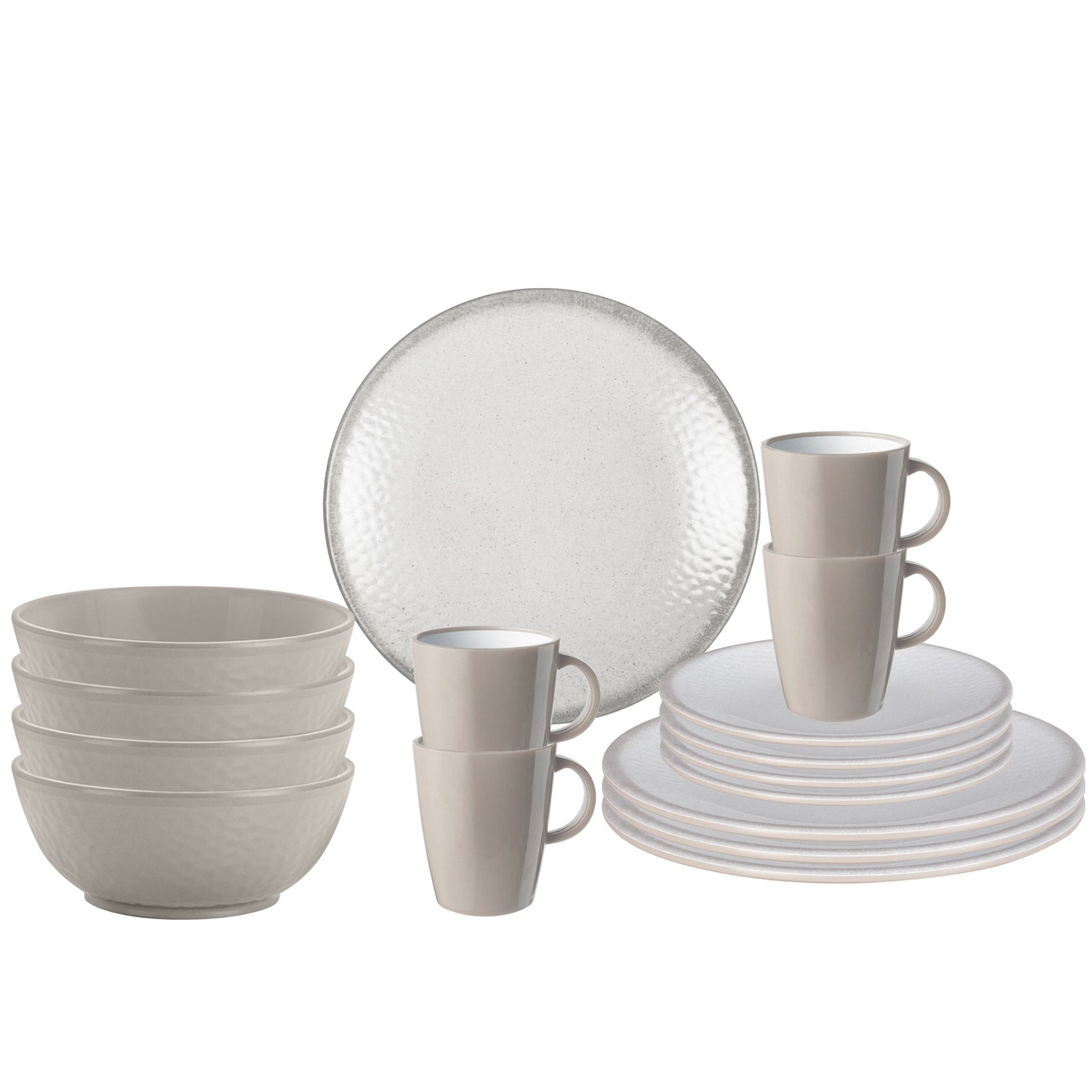BRUNNER Melamin Ess Geschirr Set Lunch Box 16-teilig Camping Reise Teller Becher