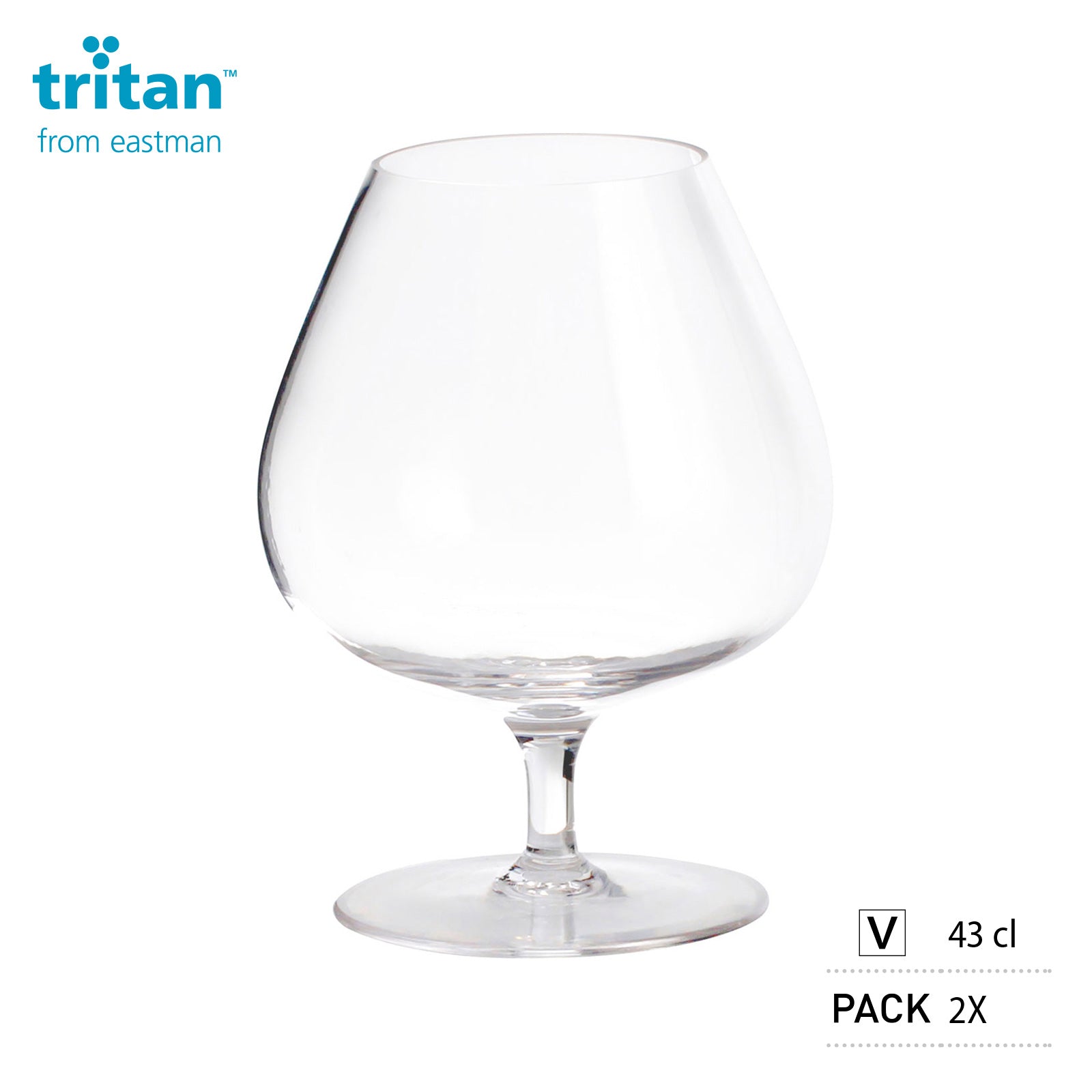 Ensemble de verres à cognac BRUNNER en Tritan, verres à liqueur de voyage et de camping incassables, 430 ml