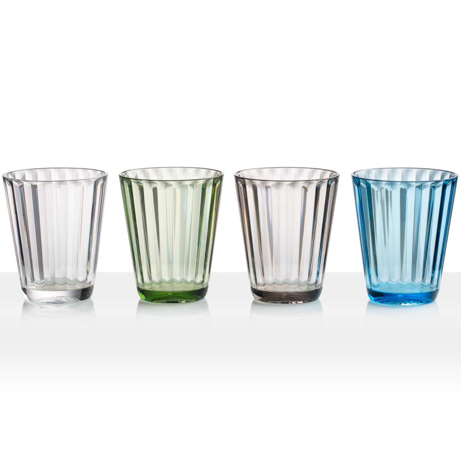 BRUNNER Camping Glasses Set of 4 Drinking Glasses Jazz Travel Water Glass Break-Resistant 300 ml