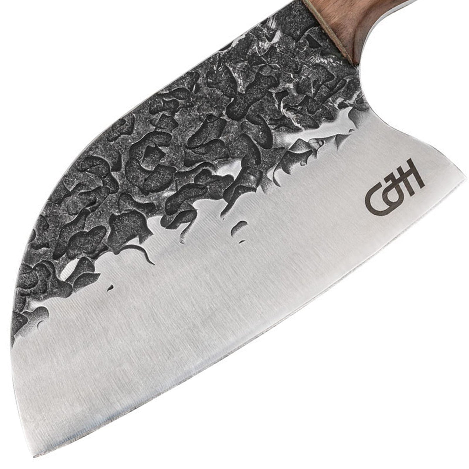 CJH Outdoor Kochmesser Full Tang Camping Hackmesser Scheide Walnuss Holz