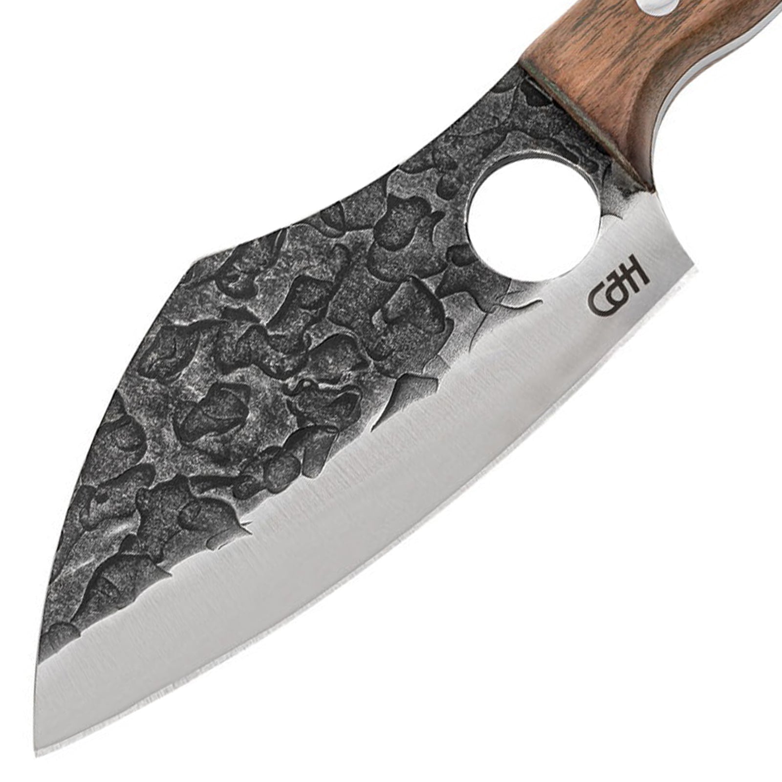 CJH Outdoor Kochmesser Full Tang Camping Gürtelmesser Scheide Walnuss Holz