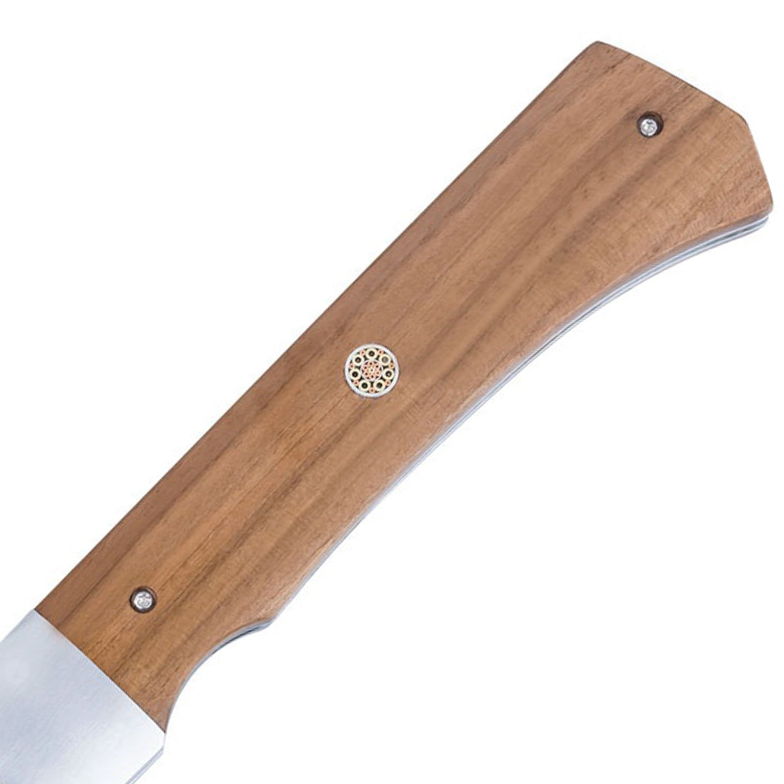 CJH Couteau de cuisine d'extérieur, couteau de chef, couteau de camping, couteau de poche, couteau pliant, bois de noyer