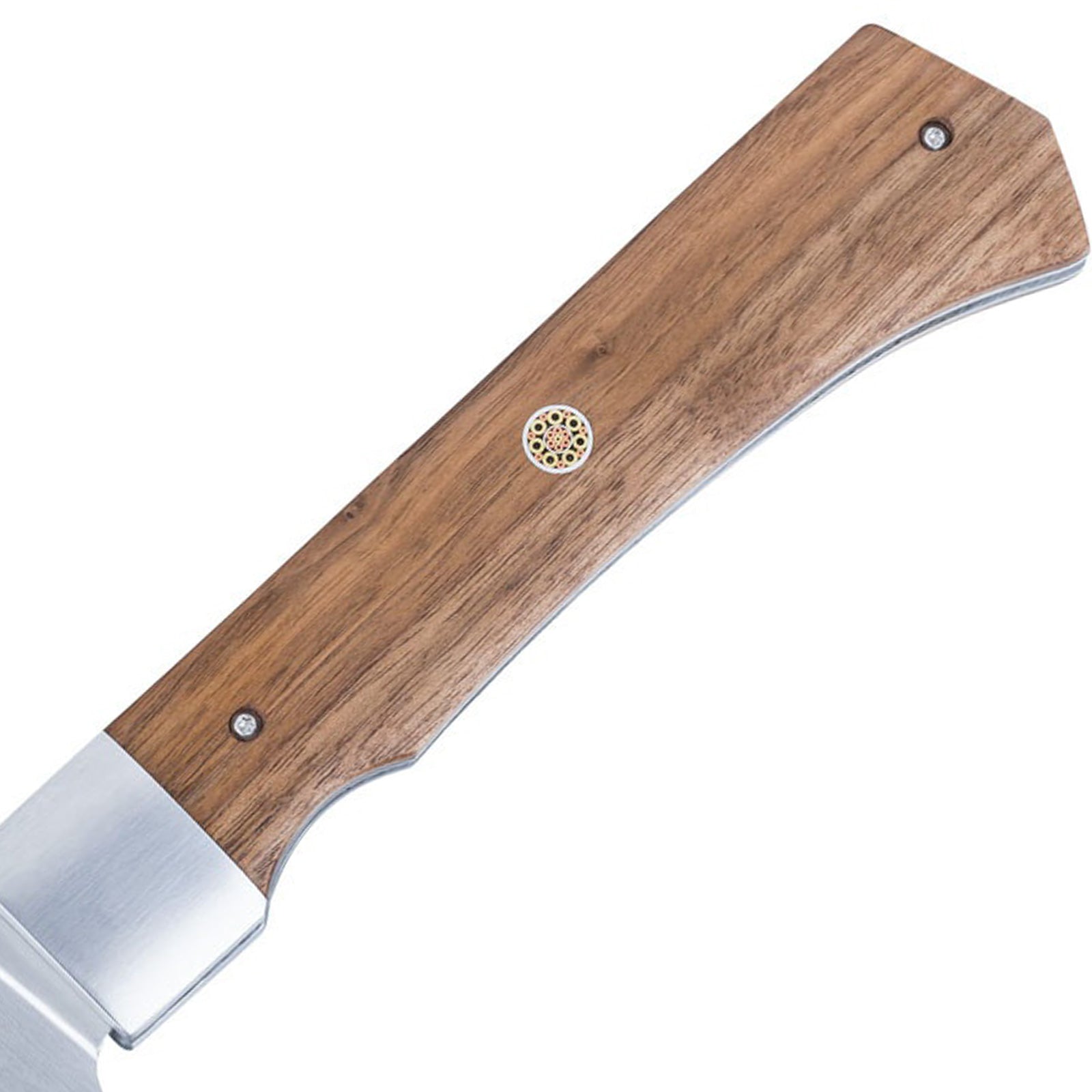 Couteau à pain CJH Outdoor Santoku, couteau de poche pliant, pour le camping, en bois de noyer