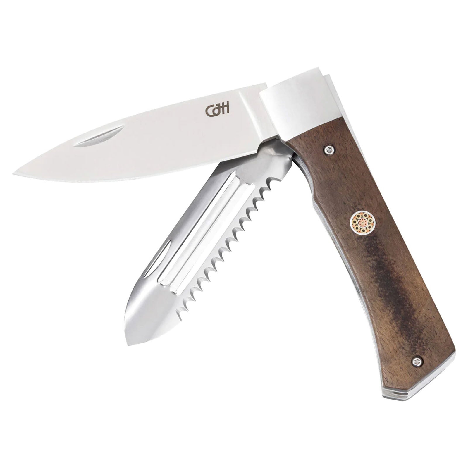 CJH Couteau de cuisine d'extérieur, couteau de poche, couteau de travail, couteau de cuisine, éplucheur, bois