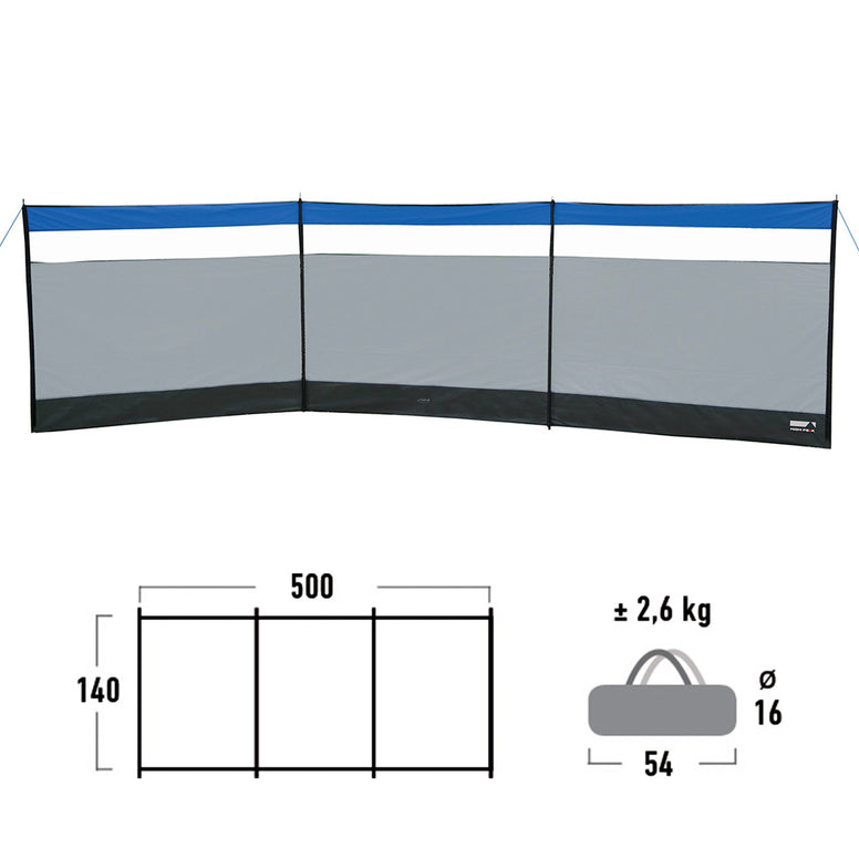 Brise-vent HIGH PEAK Mistral - Écran de confidentialité de camping XL Beach Garden 500x140 grand