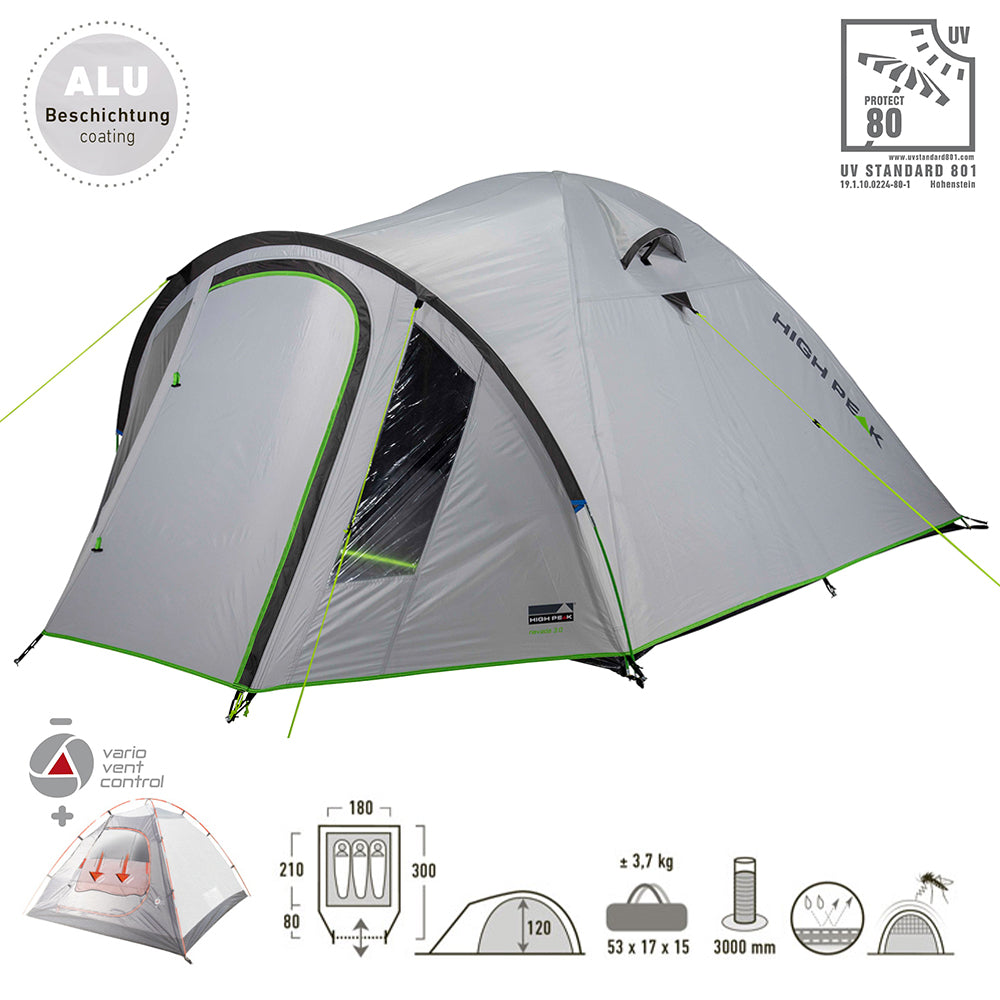 HIGH PEAK Kuppelzelt Nevada 2 3 4 5 Personen Iglu Zelt Camping Trekking Vorraum