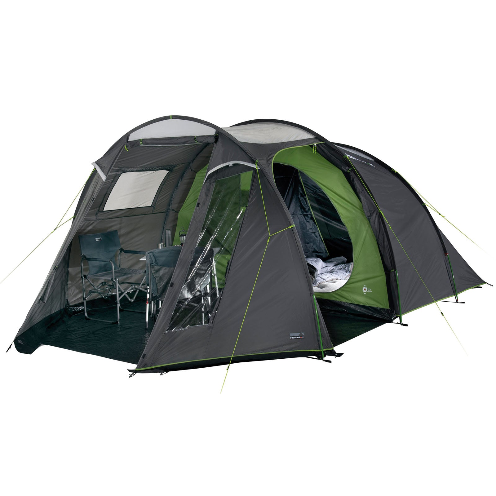 Tente tunnel HIGH PEAK Ancona Tente de camping pour groupe 4 personnes Tente familiale Vestibule