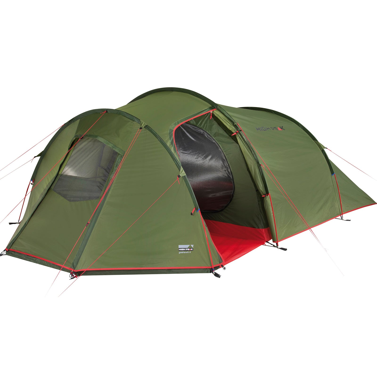 HIGH PEAK Tunnelzelt Goshawk 4 Personen Camping Gruppen Familien Zelt Vorraum