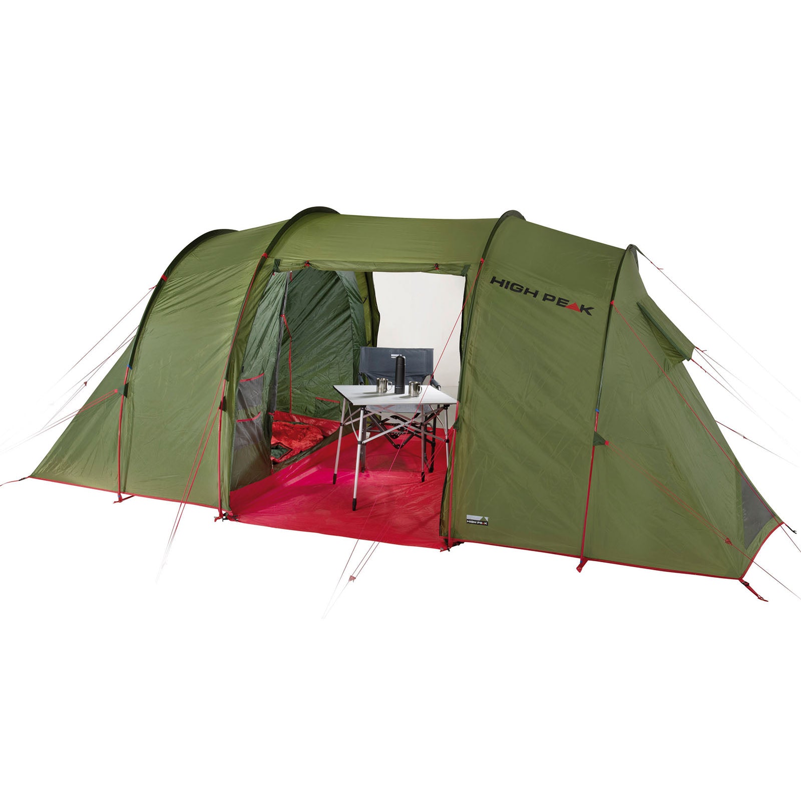 HIGH PEAK Tunnelzelt Goose LW 4 Personen Camping Gruppen Familien Zelt Vorraum