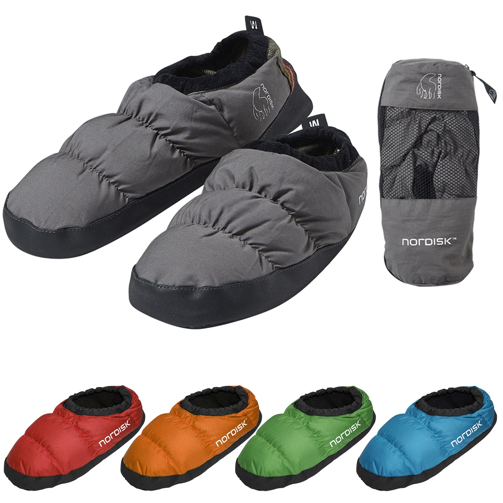 NORDISK Daunenschuhe -Daunen Pantoffeln Puschen Hausschuhe Hüttenschuh Bettschuh