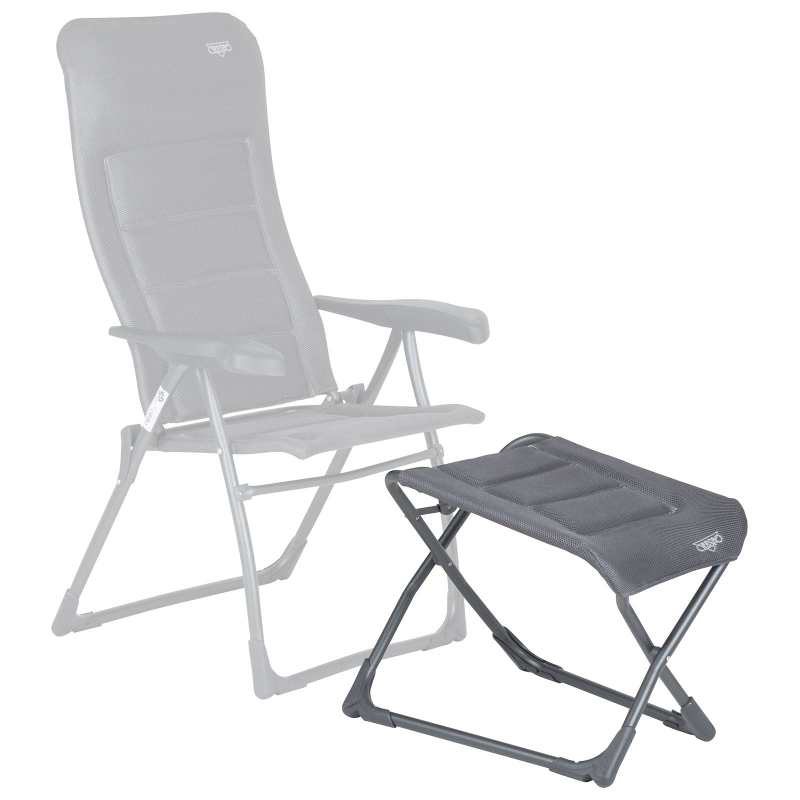 Repose-pieds CRESPO AP 231 Air Deluxe - Chaise de camping, chaise pliante, repose-pieds, tabouret en aluminium