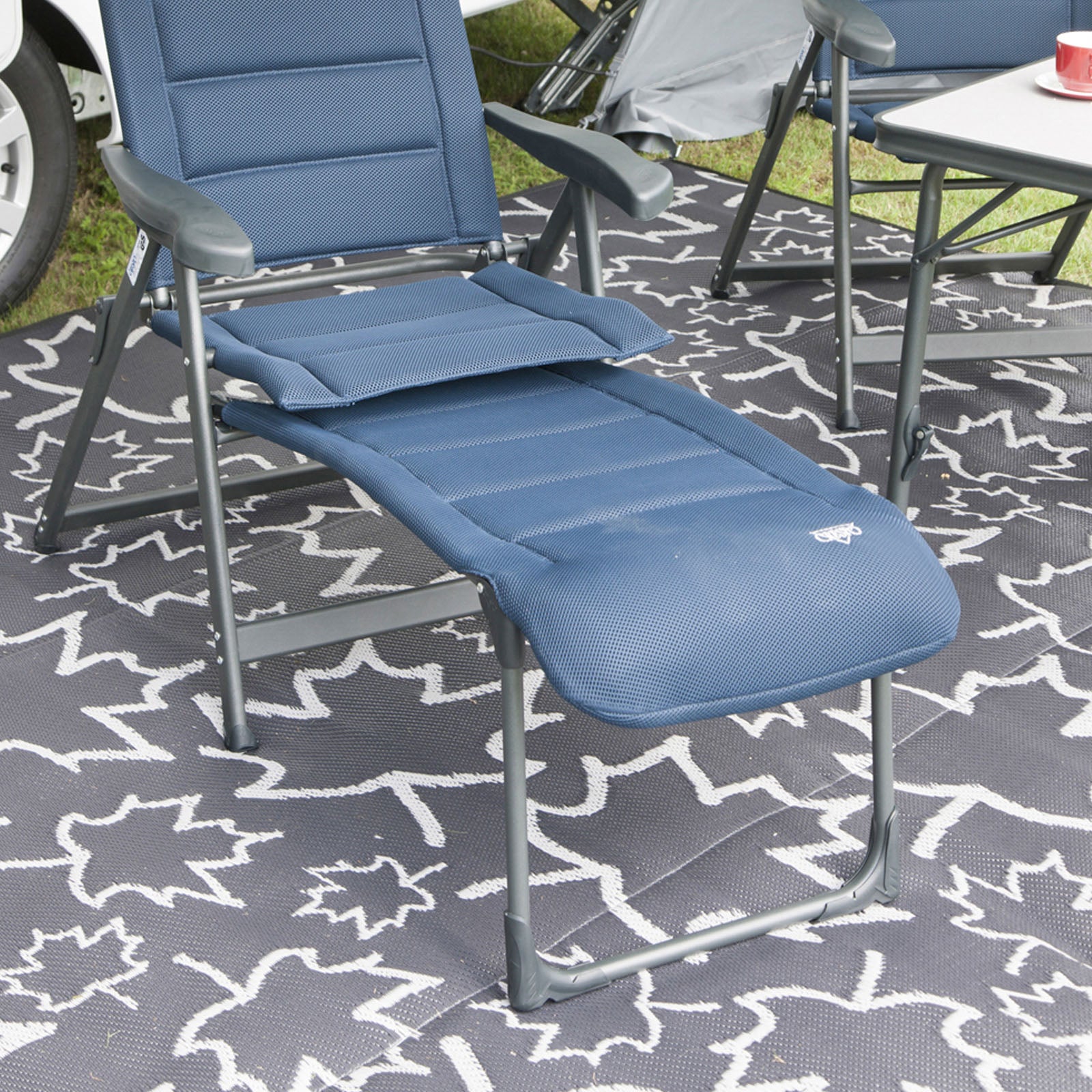 CRESPO Footrest RP215 Air Deluxe Footstool Camping Chair Folding Chair Folding Chair Alu