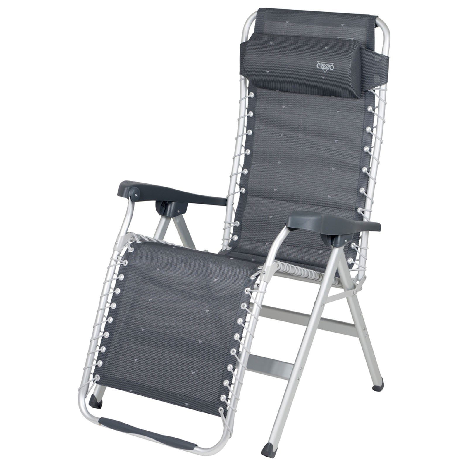 CRESPO Sun Lounger AL 232 40 Camping Garden Lounger Foldable Alu XL