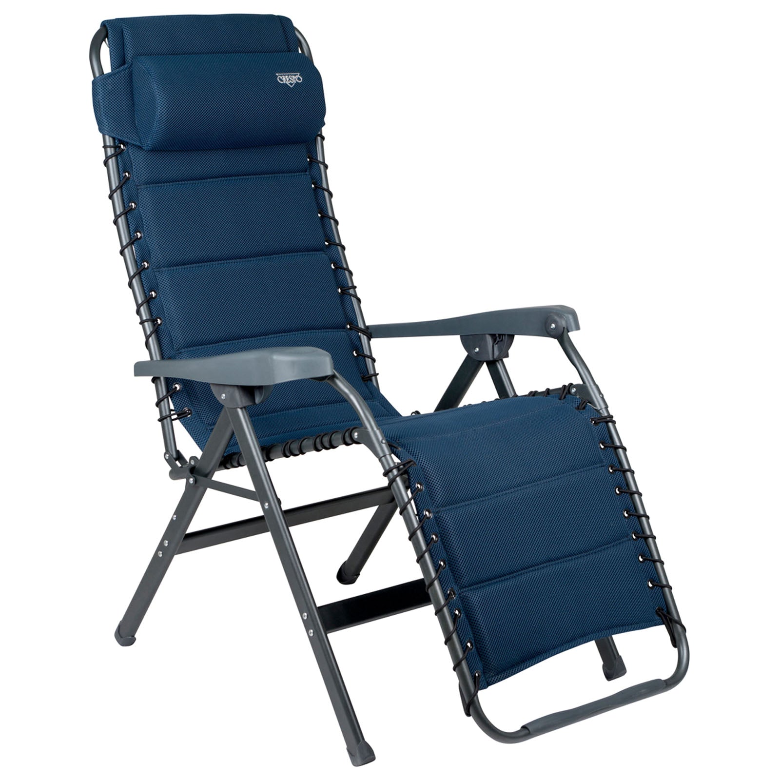 CRESPO Sun Lounger AP232 Air Deluxe Camping Garden Lounger Foldable Aluminium