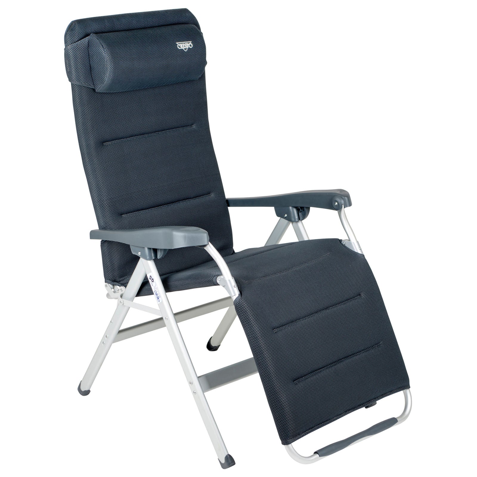 Chaise de camping CRESPO AA 234 Air Elite Chaise longue de jardin pliante en aluminium 130 kg
