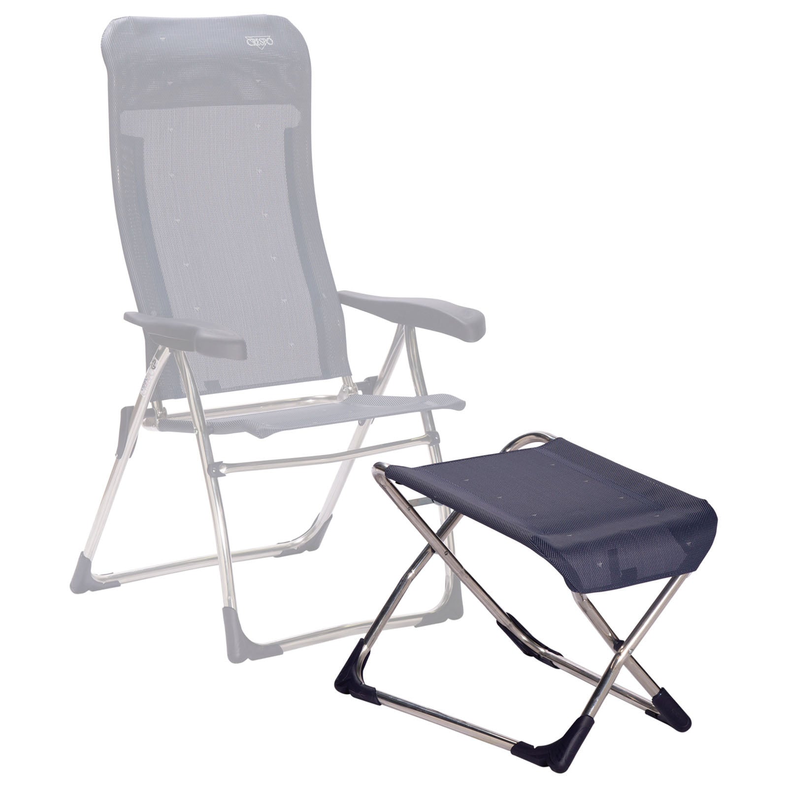 CRESPO Fußablage AL 231 Fußbank Camping Stuhl Klappstuhl Fuß Stütze Hocker Alu
