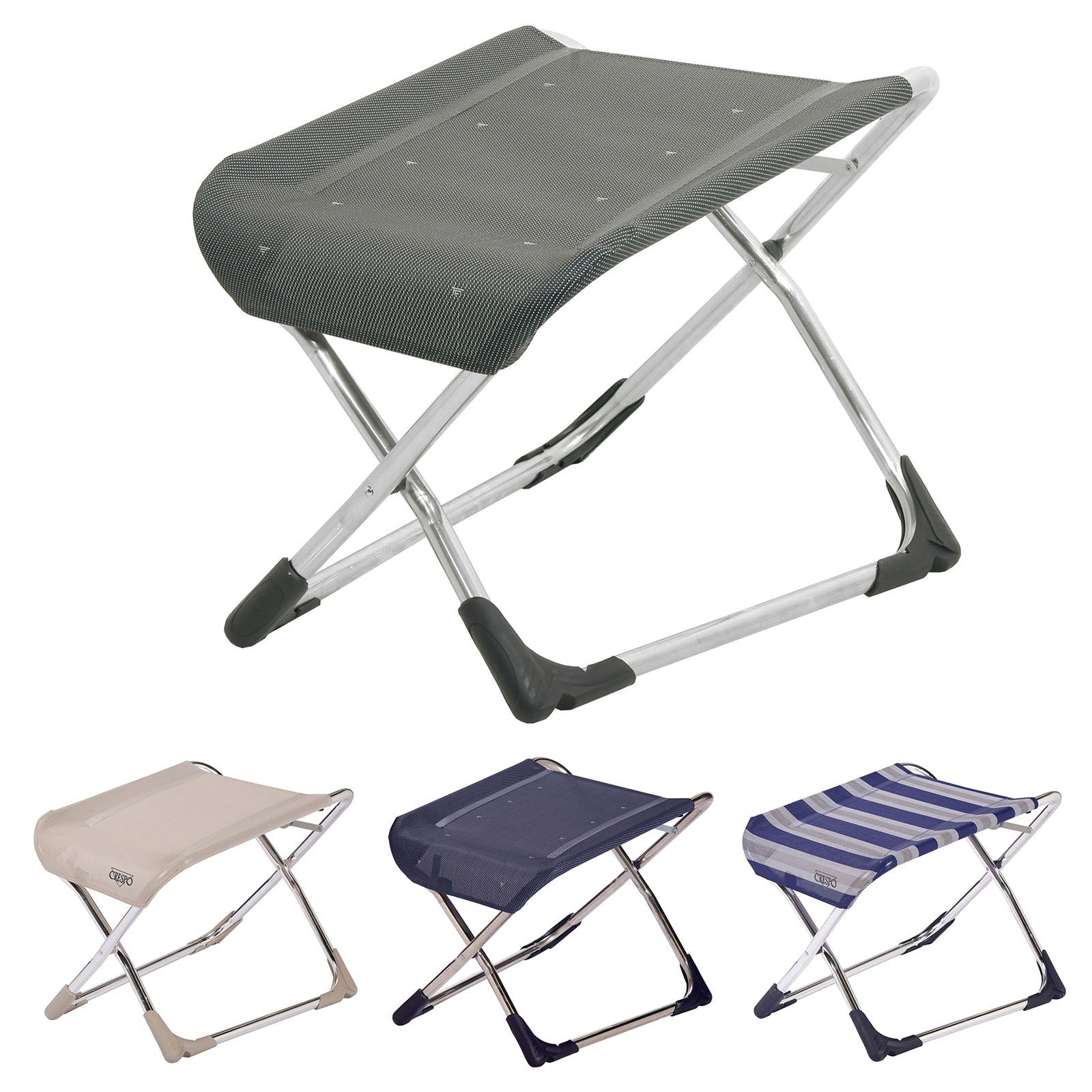Repose-pieds CRESPO AL 231 Repose-pieds Chaise de camping Chaise pliante Repose-pieds Tabouret Alu
