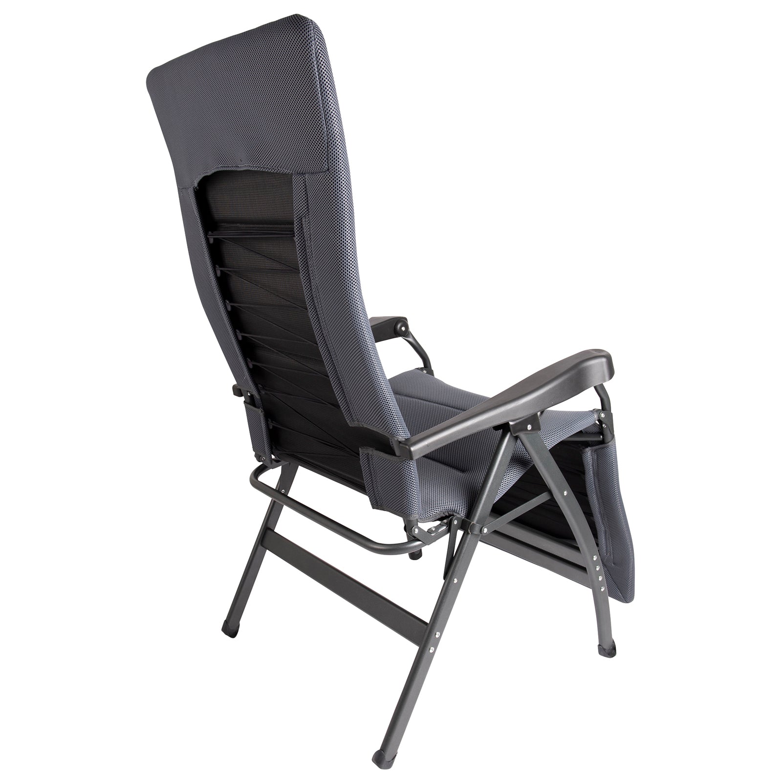 Chaise de camping CRESPO AP 252 XL Air Deluxe, chaise longue de jardin ergonomique en aluminium, 130 kg