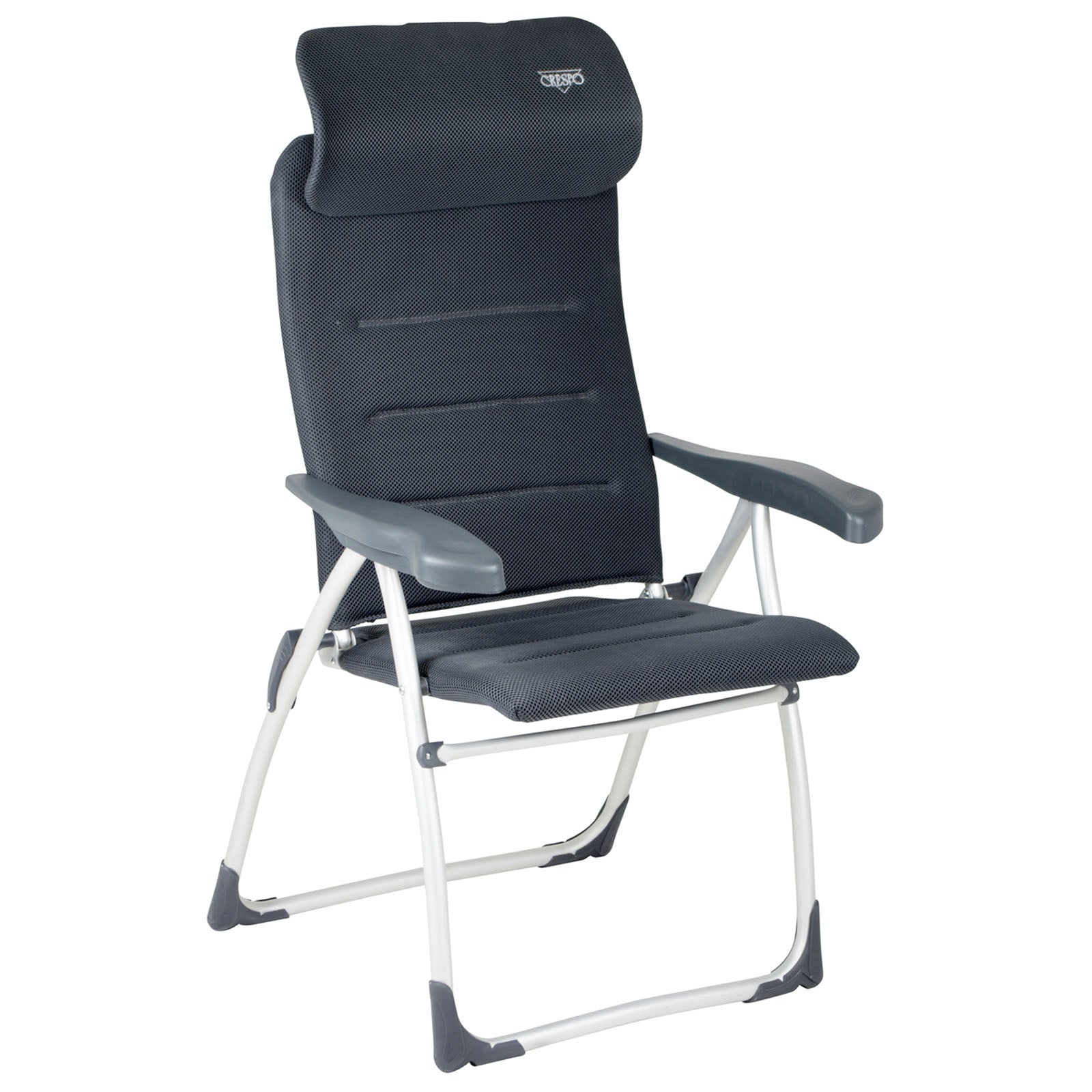 Chaise de camping CRESPO AA 215 Air Elite Chaise longue de jardin compacte Chaise pliante Alu
