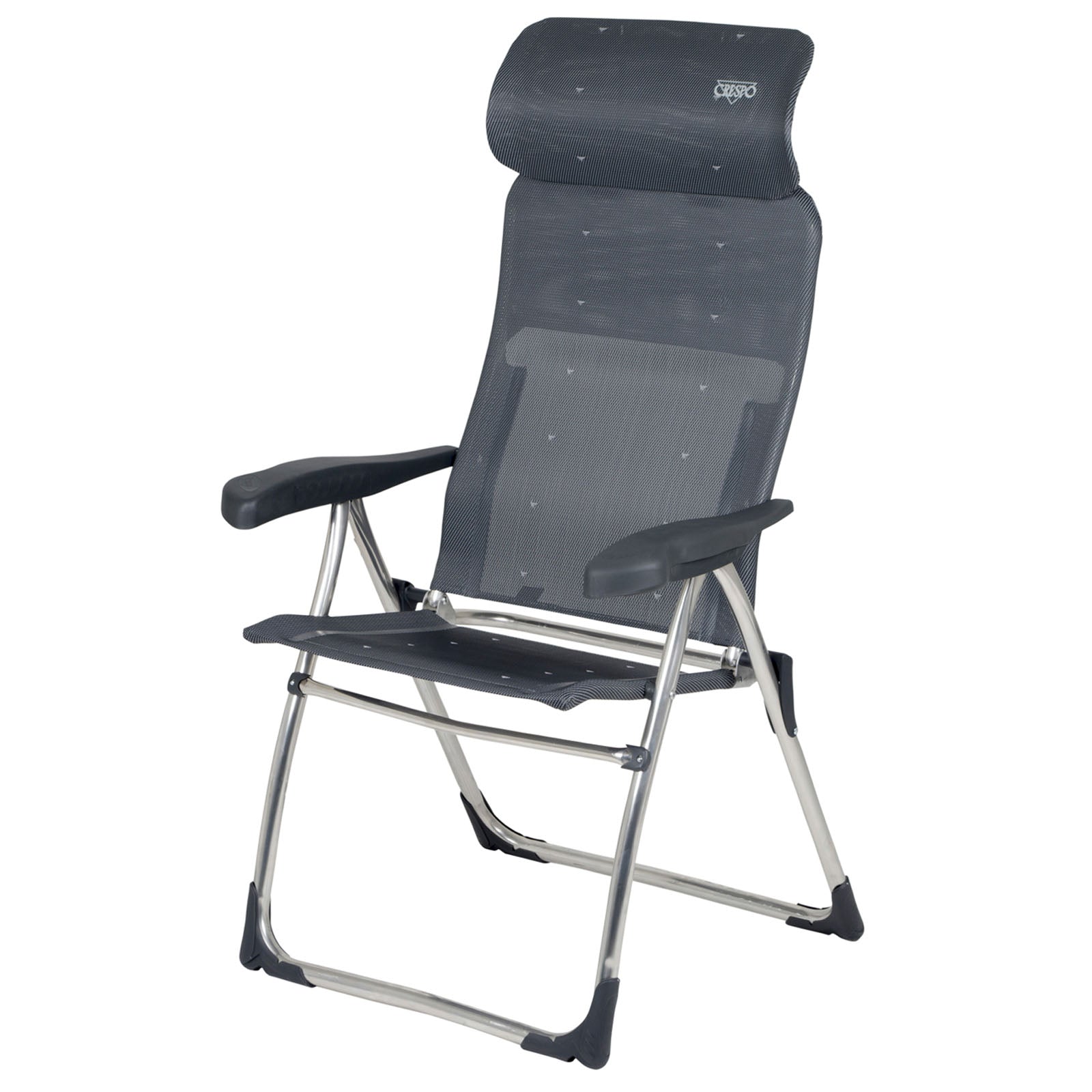 Chaise de jardin CRESPO AL 215 Chaise pliante compacte de camping Fauteuil de jardin pliable en aluminium