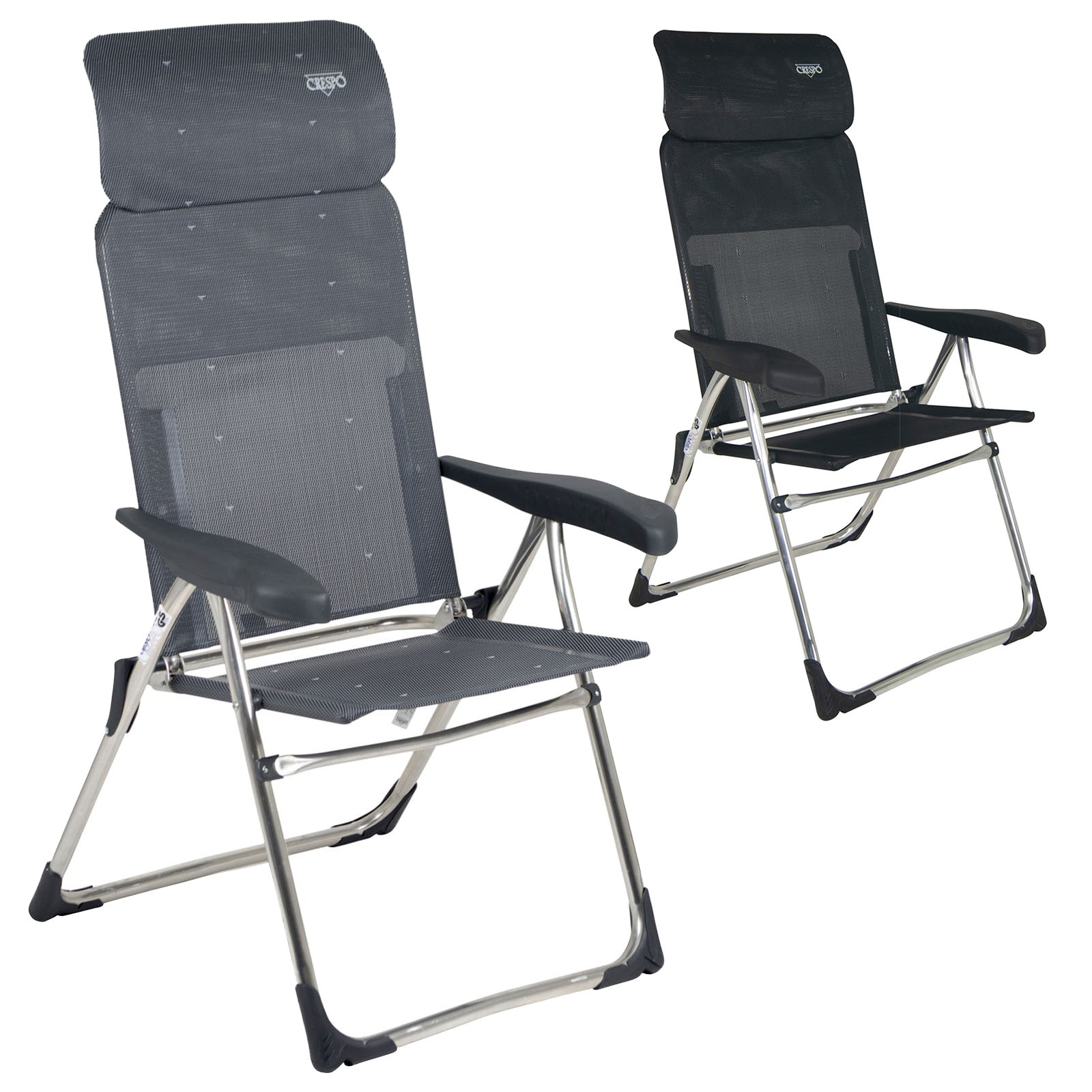 Chaise de camping CRESPO AL 213 Chaise longue de jardin compacte Chaise pliante pliable en aluminium