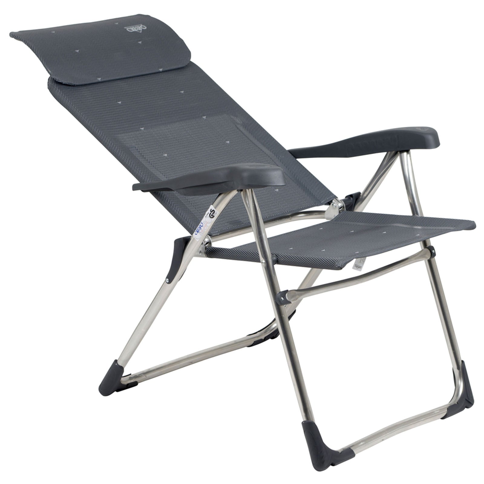Chaise de camping CRESPO AL 213 Chaise longue de jardin compacte Chaise pliante pliable en aluminium