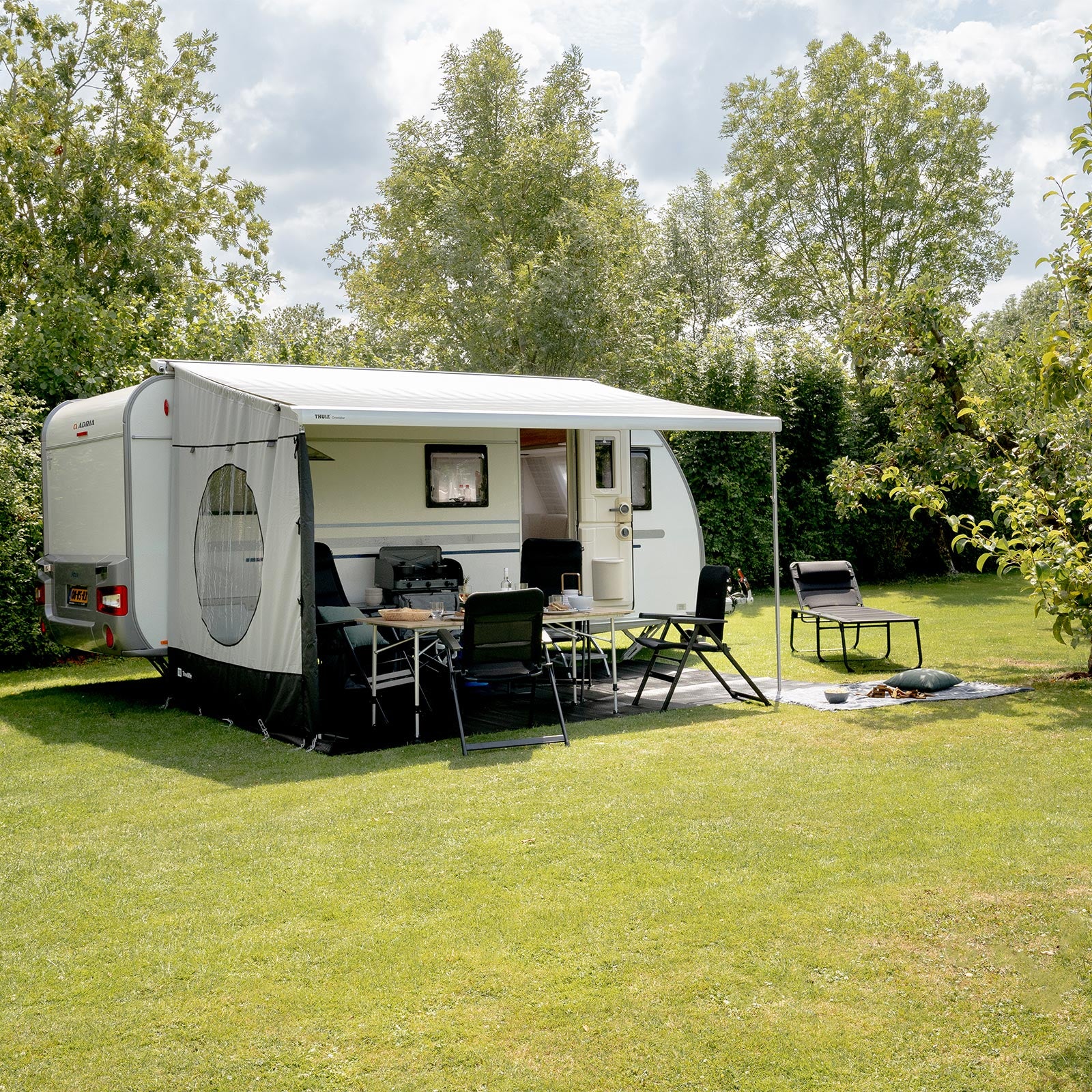 Paroi latérale de store TRAVELLIFE Scala M pour caravane Thule Omnistor s'adapte à 225-244 cm