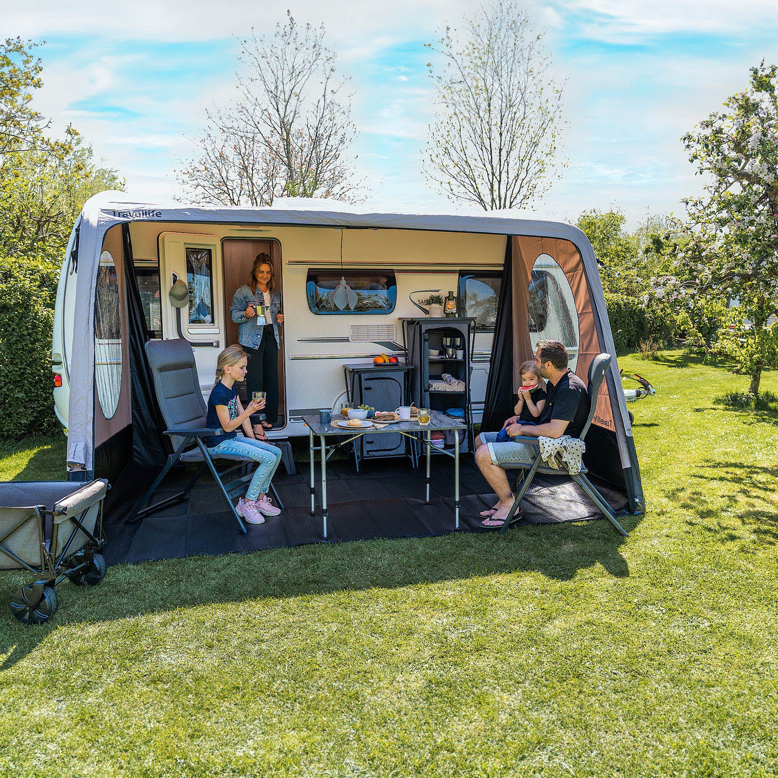 TRAVELLIFE Markise Seitenwand Scala M Wohnwagen Thule Omnistor Passend 225-244cm