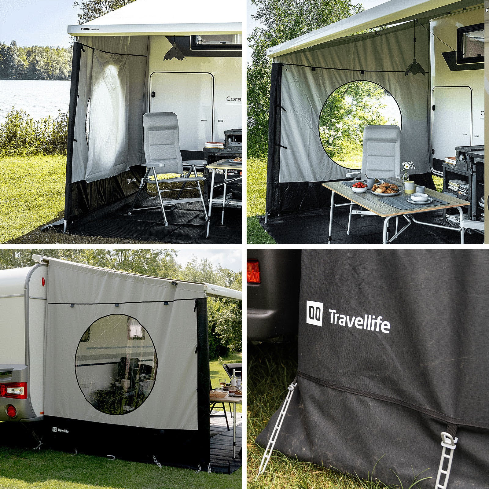 TRAVELLIFE Markise Seitenwand Scala M Wohnwagen Thule Omnistor Passend 225-244cm