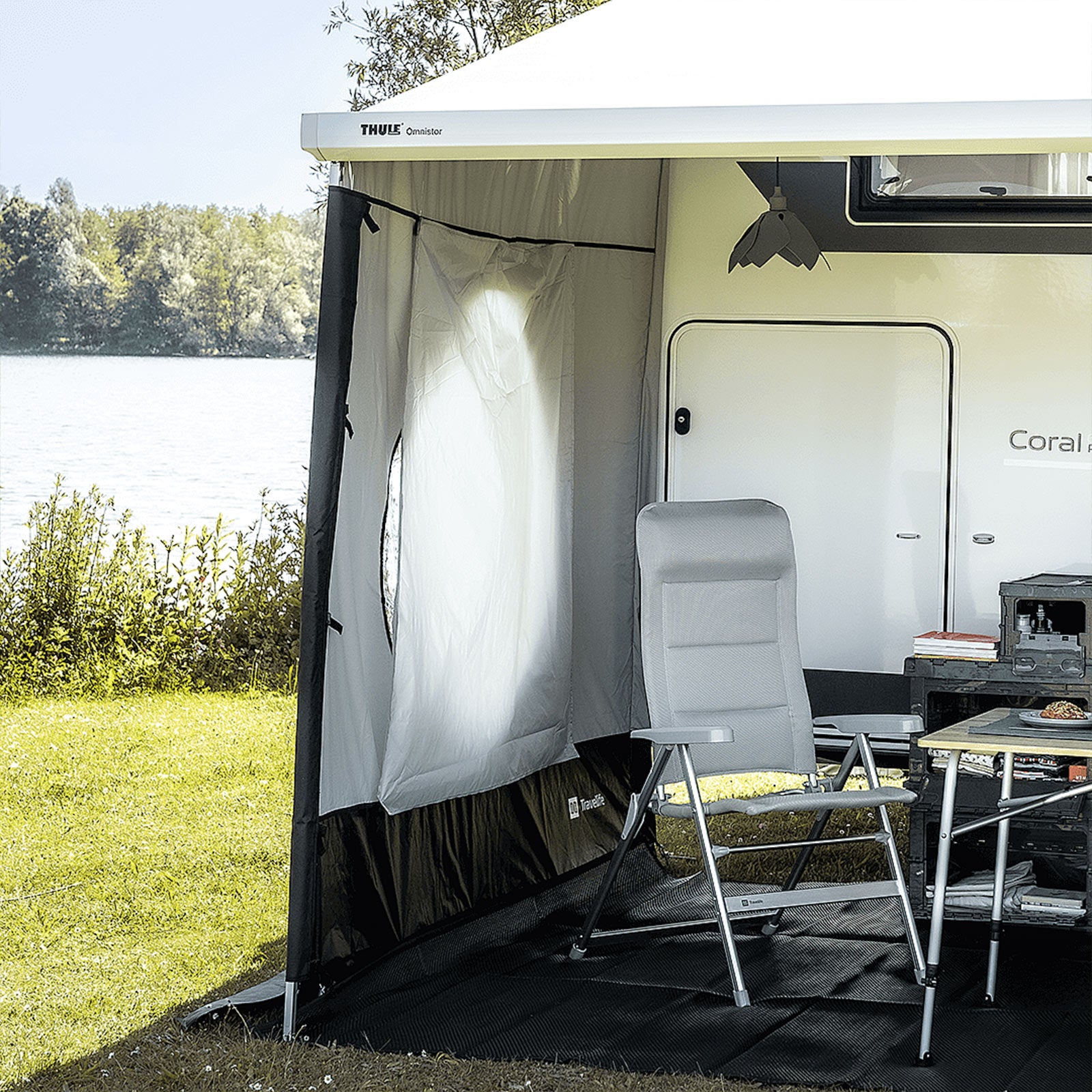 TRAVELLIFE Markise Seitenwand Scala XL Wohnwagen Thule Omnistor Passend 265-284
