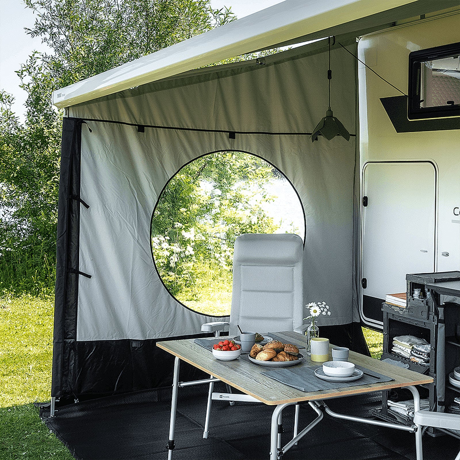 TRAVELLIFE Markise Seitenwand Scala L Wohnwagen Thule Omnistor Passend 245-264cm