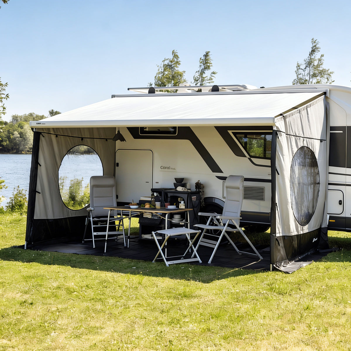 TRAVELLIFE Markise Seitenwand Scala M Wohnwagen Thule Omnistor Passend 225-244cm
