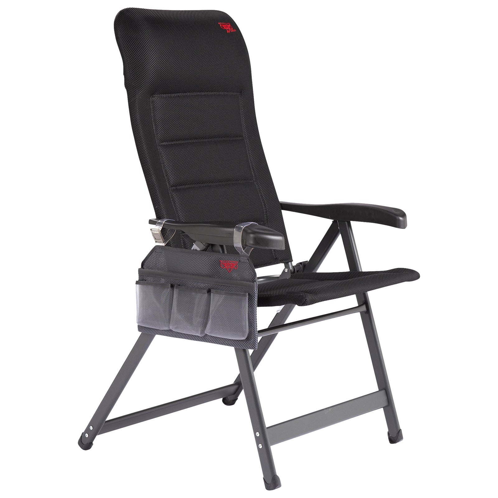 CRESPO Organiseur suspendu à poche latérale pour chaise longue Air Deluxe avec accoudoirs et 4 compartiments
