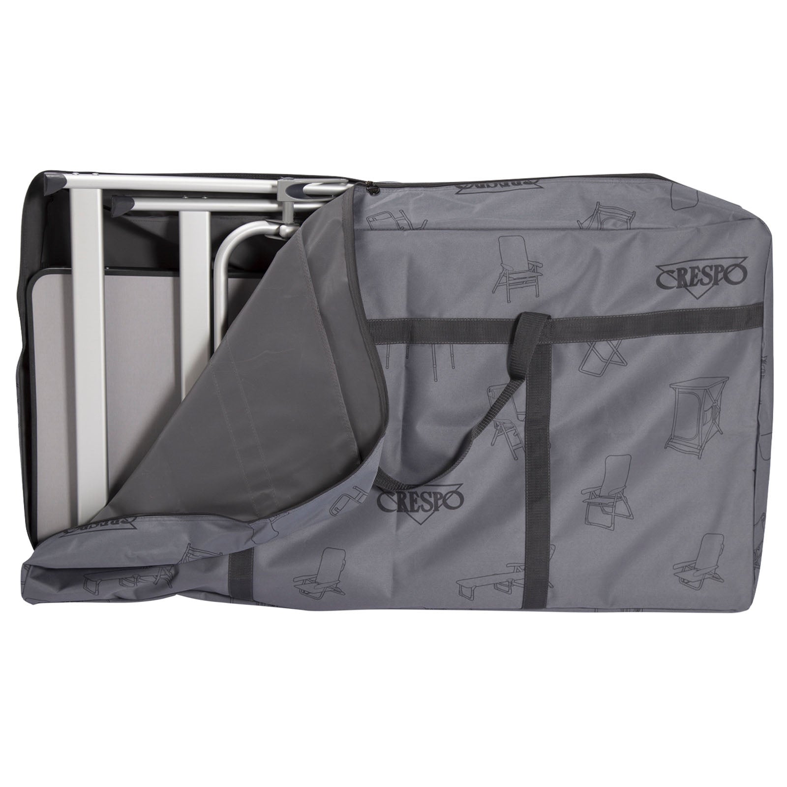 CRESPO Universele opvouwbare campingtafel en -stoelen, opbergtas en beschermhoes