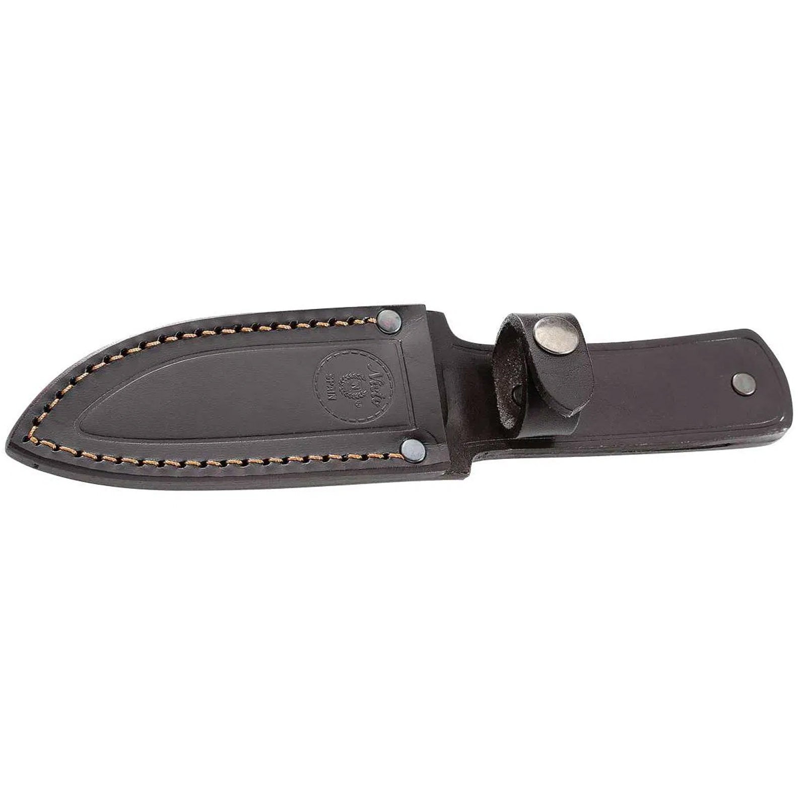 NIETO Gürtelmesser Trapper Outdoormesser Camping Full Tang Scheide Veilchen Holz