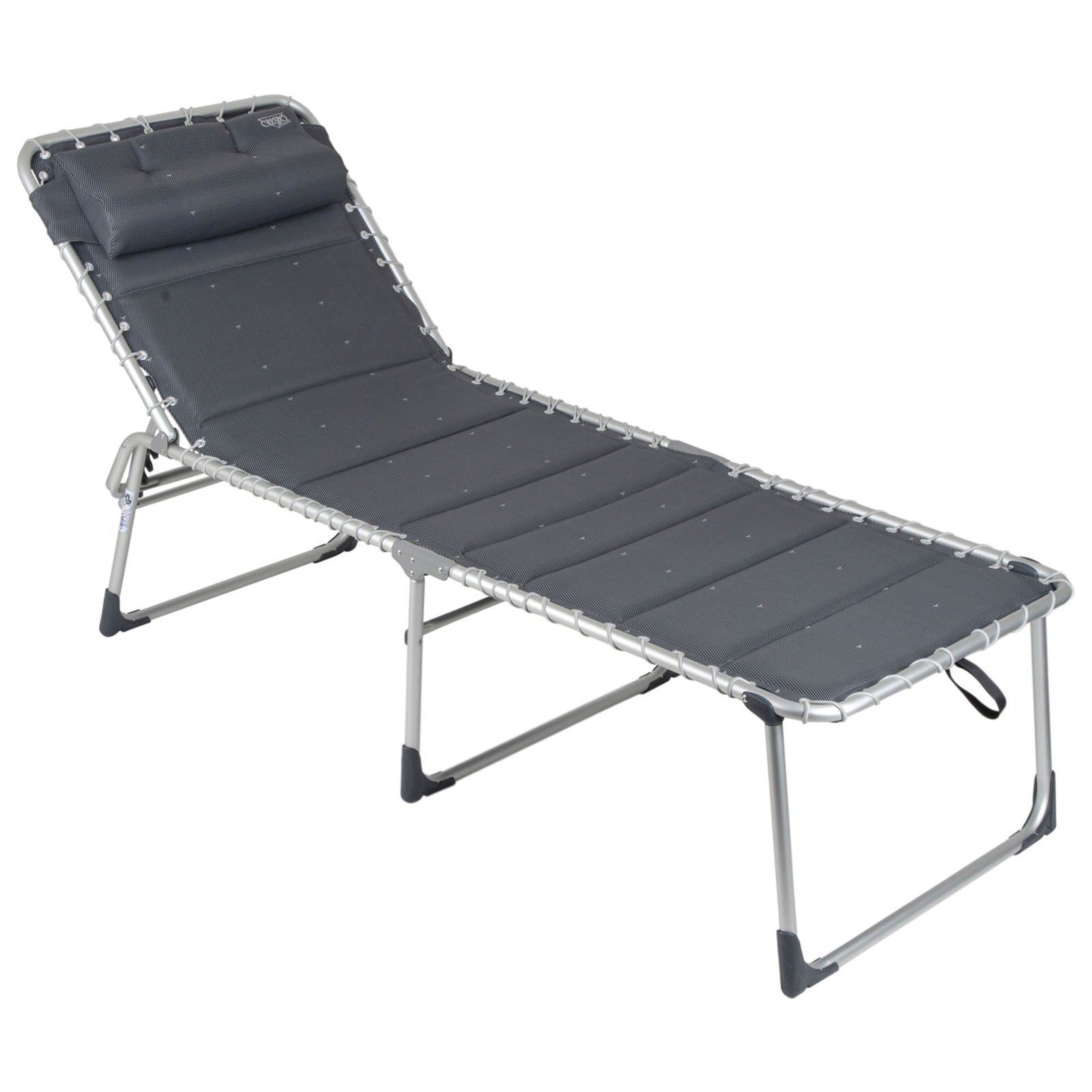 CRESPO Sun Lounger AP 364 XL Deluxe Camping Beach Garden Lounger Alu