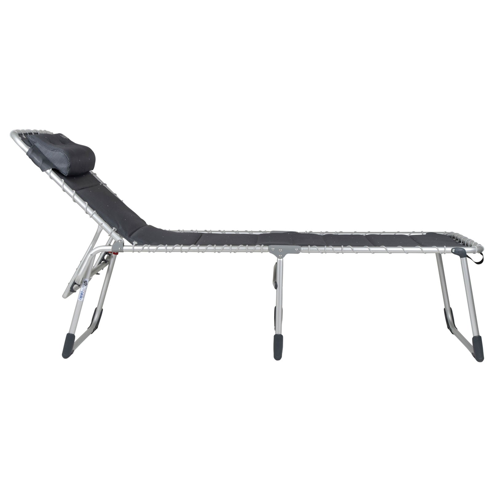 CRESPO Sun Lounger AP 364 XL Deluxe Camping Beach Garden Lounger Alu