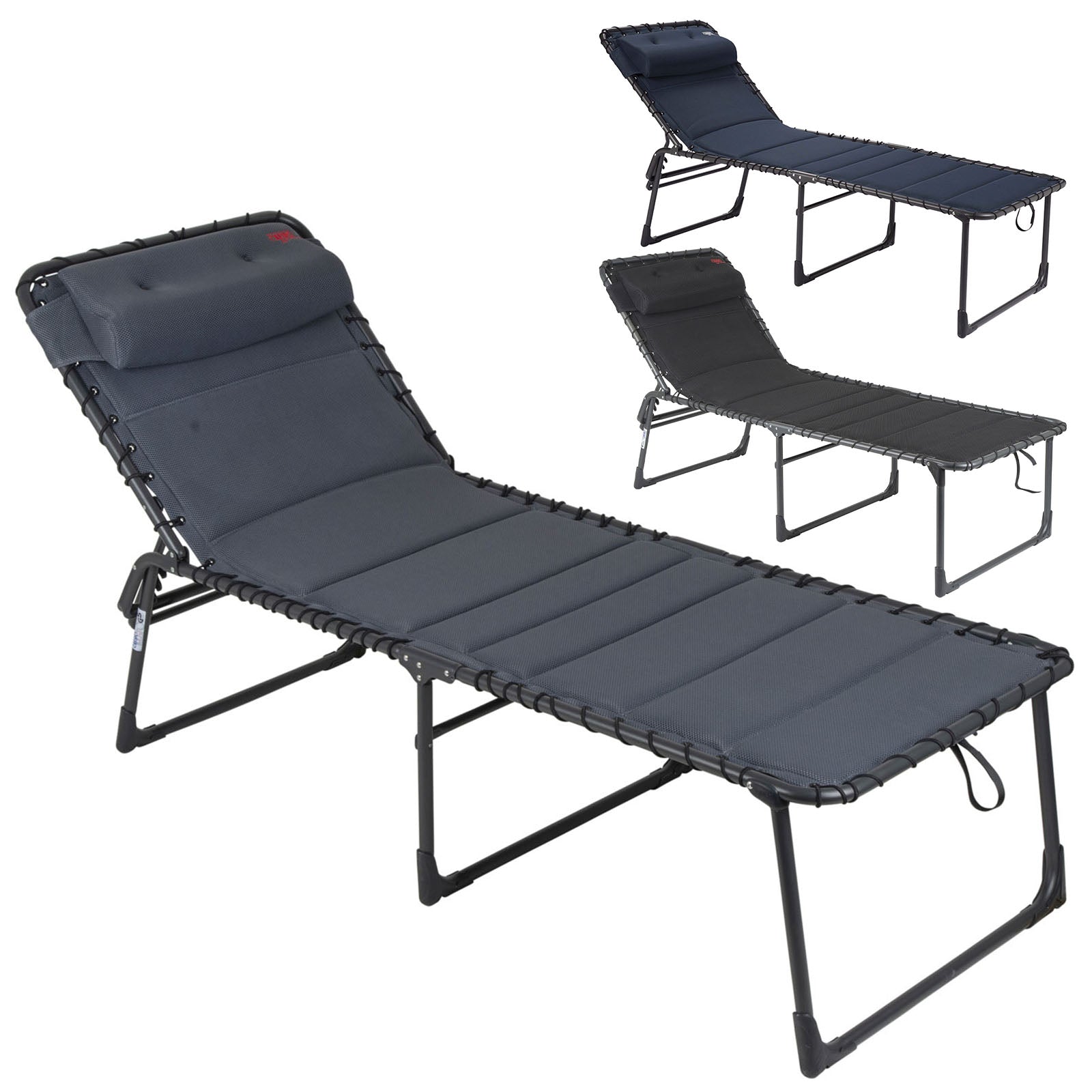 CRESPO sun lounger deck chair AL364 XL Air Deluxe camping garden lounger aluminum 140kg