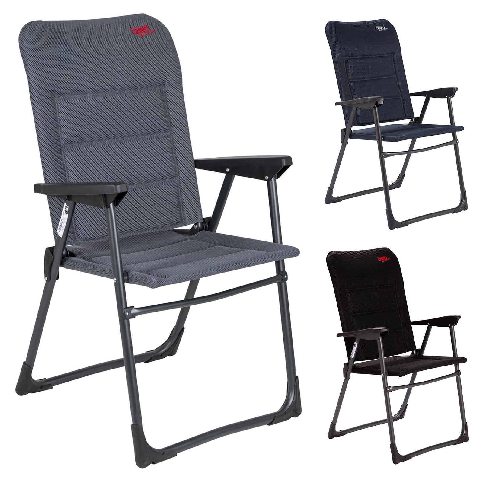 Chaise de camping CRESPO AP 218 Air Deluxe Chaise longue de jardin pliante en aluminium