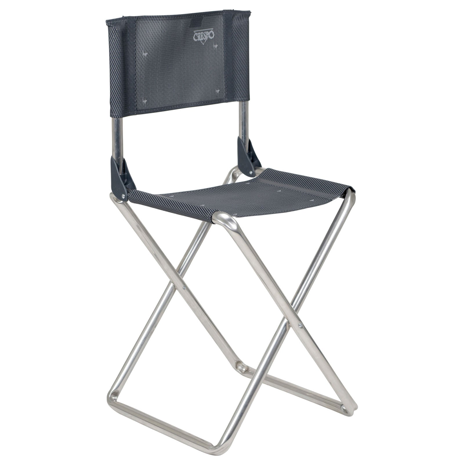 CRESPO Falthocker AL304 Camping Stuhl Klappbar Angel Hocker Sitz Alu Rückenlehne