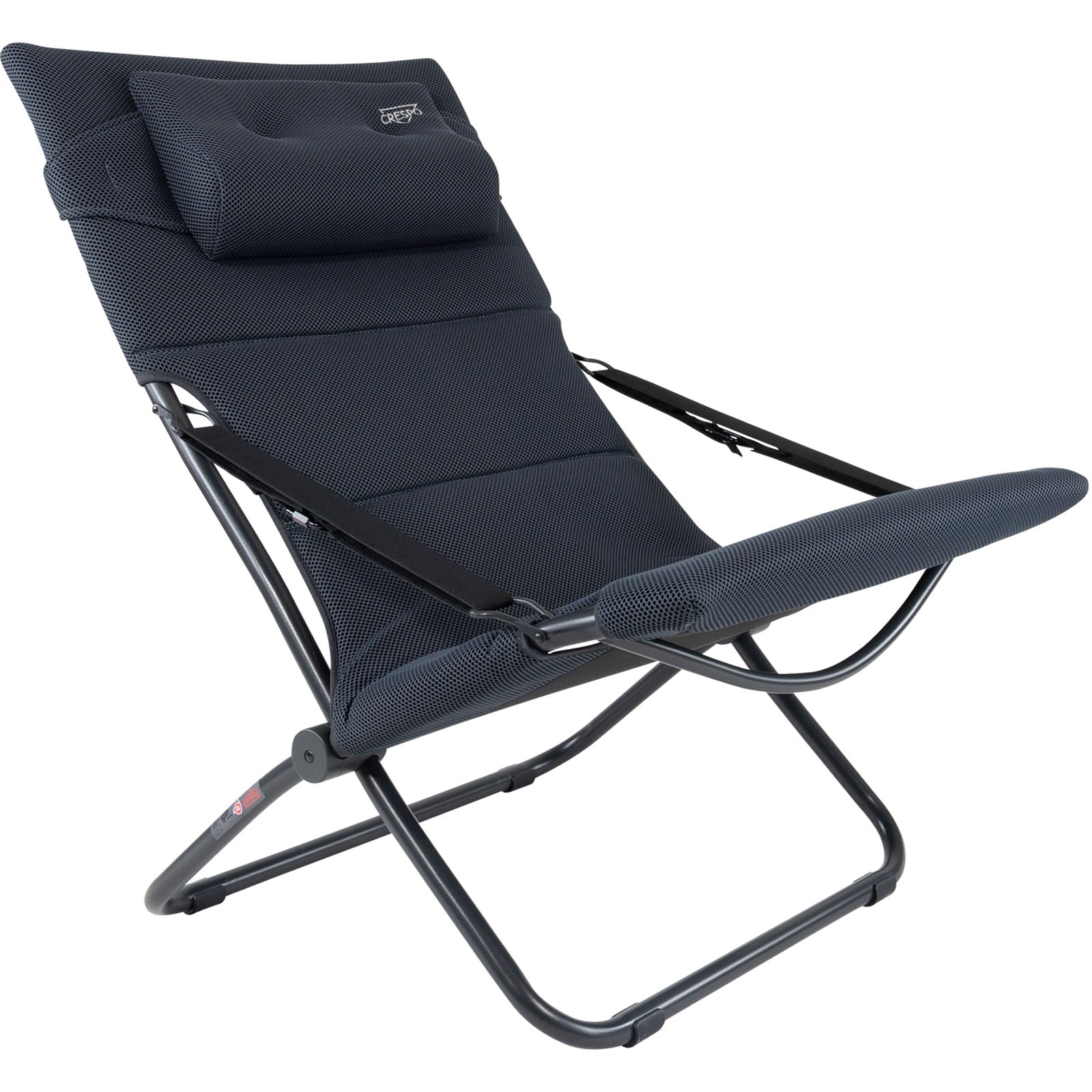 Chaise de camping CRESPO AP 263 Air Deluxe, chaise longue de jardin pliante en aluminium