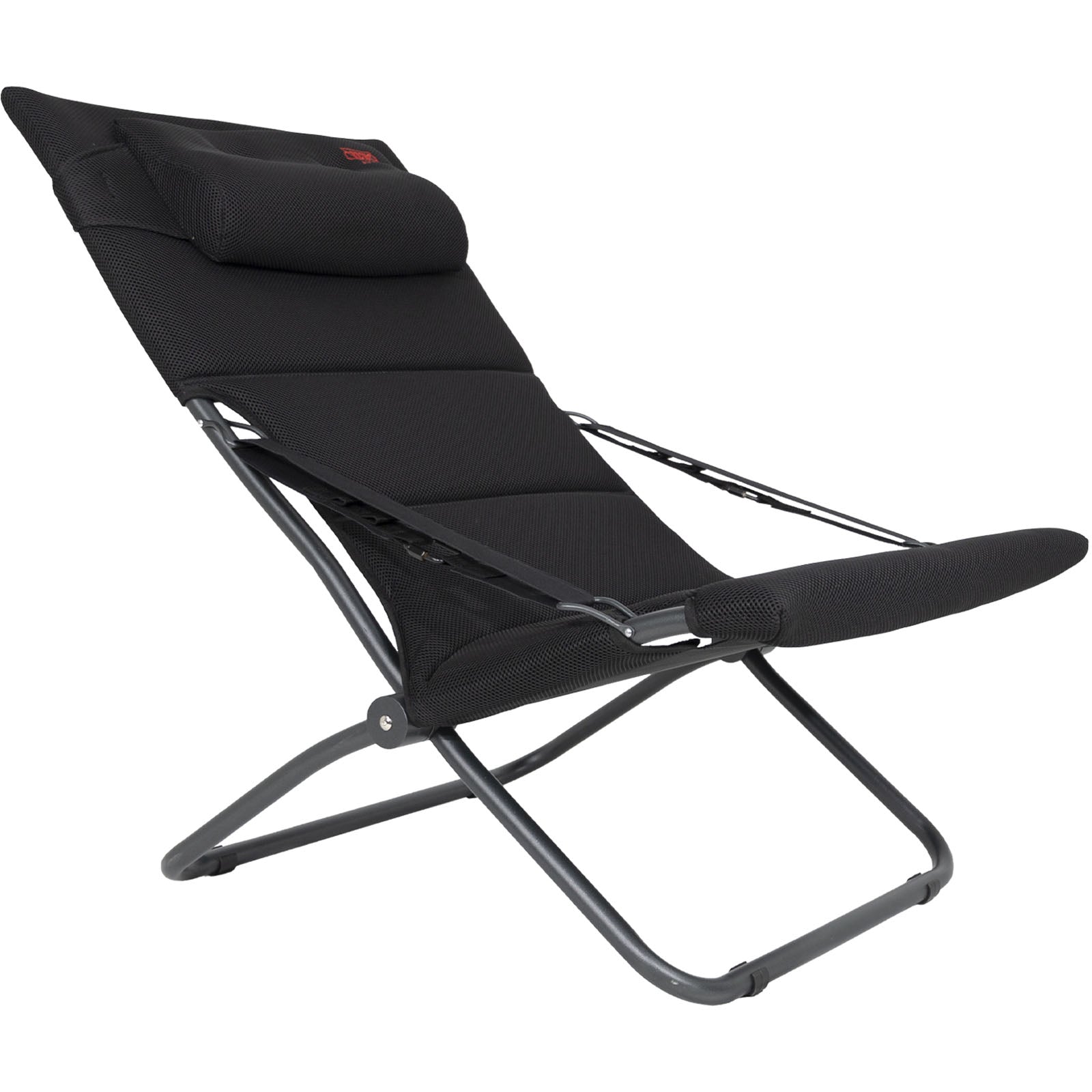 Chaise de camping CRESPO AP 263 Air Deluxe, chaise longue de jardin pliante en aluminium